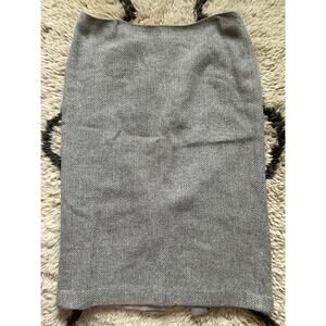LAUREN RALPH LAUREN Pencil Skirt wool S12 Classic Herringbone Lined Career gray